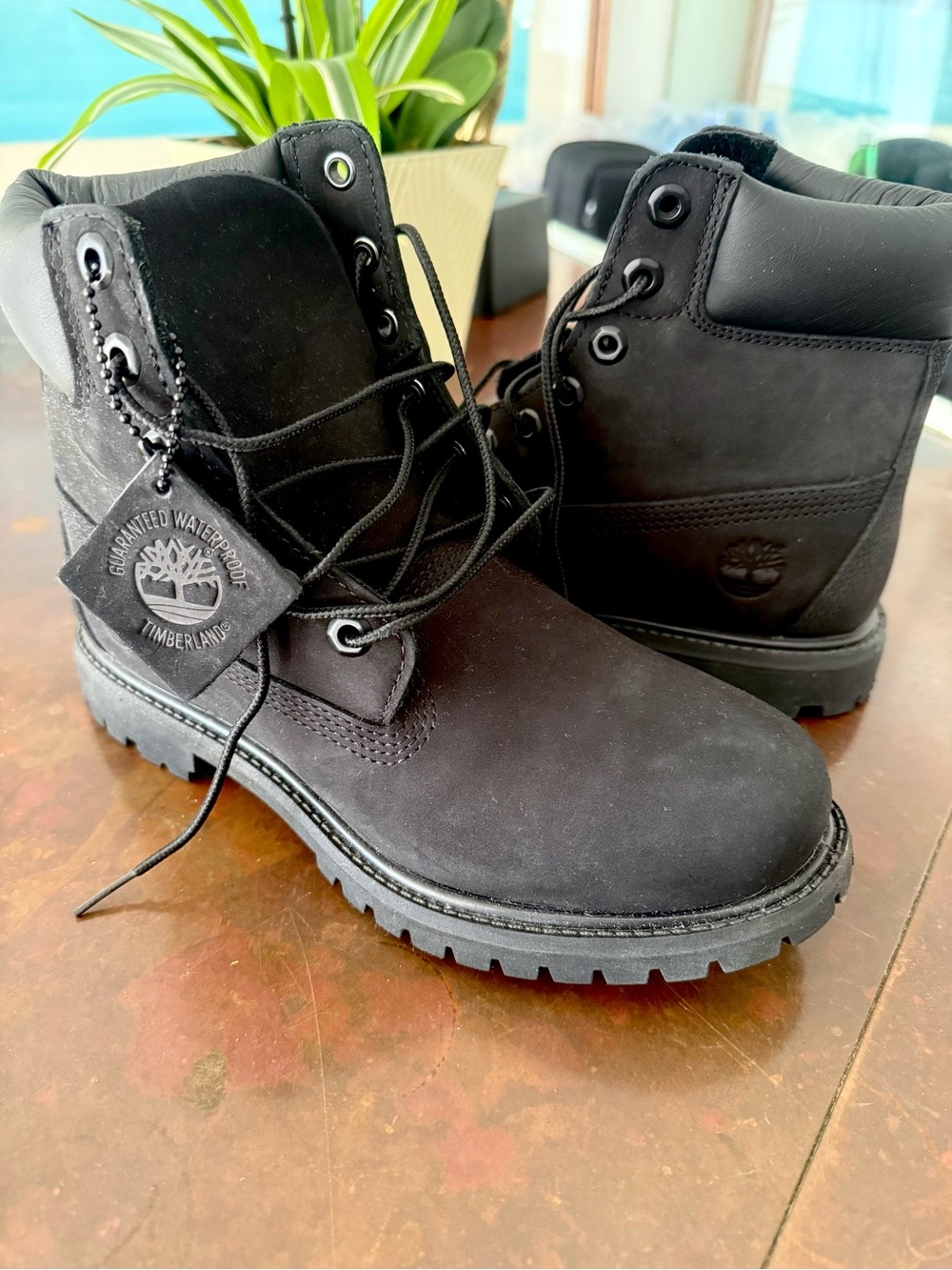 Timberland Black Nubuck Lace-Up Ankle Boots